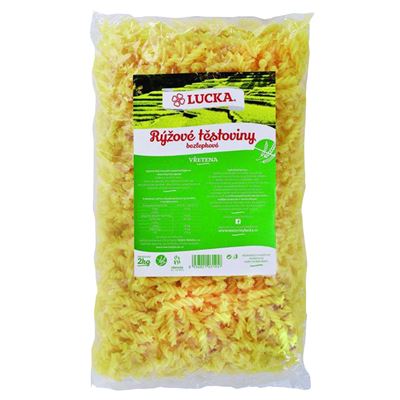 Vřetena rýžové těstoviny bezlepkové žluté 1x2kg Lucka